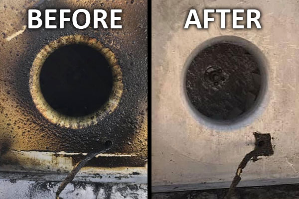 Before and After Exhaust Hood Cleaning